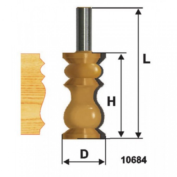 Фреза по дереву кромочная фигурная O32х57 №1 твердосплав ц/хв 12 ЭНКОР бокс 10684